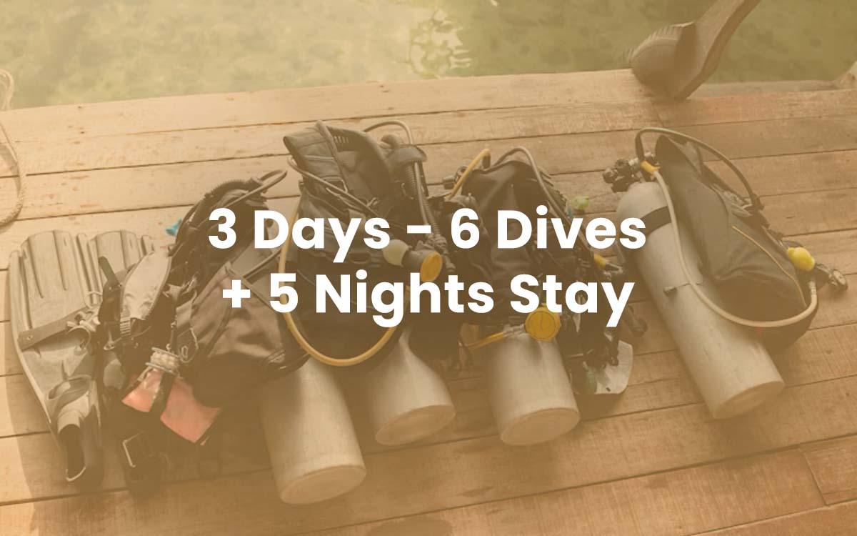 3 Days / 6 Dives + 5 Nights Stay